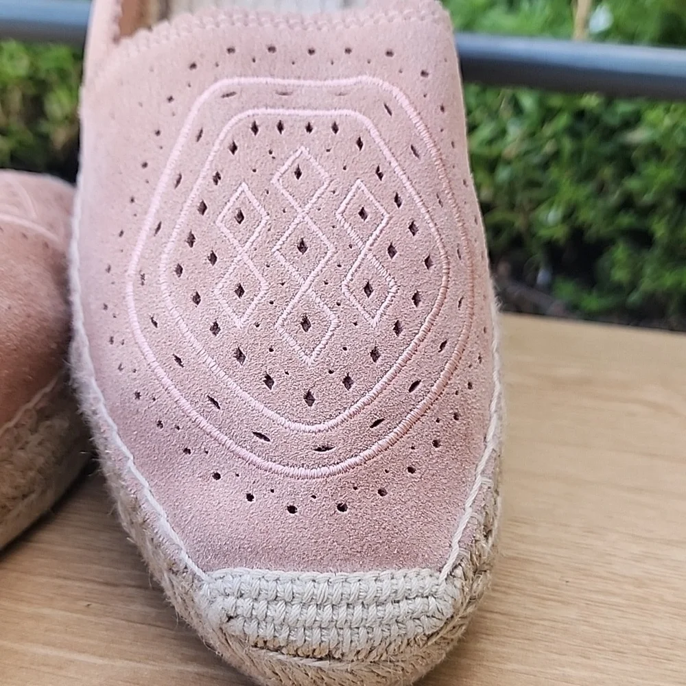 UGG Heidi Perforated Platform Suede  Espadrille Moccasin Size 11